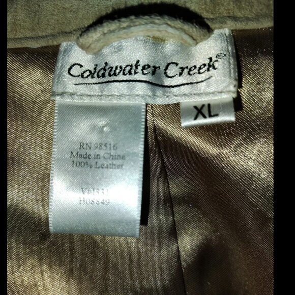 Coldwater Creek 100% Leather Jacket XL Women's Hook & Eye Woven Pattern RN 95816 - Picture 11 of 11